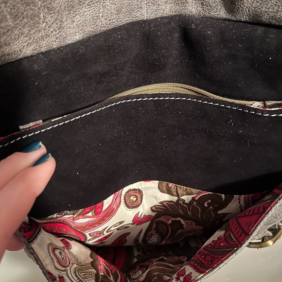 Sophia Visconti Purse Gray Suede And Patent Leather - Picture 11 of 15